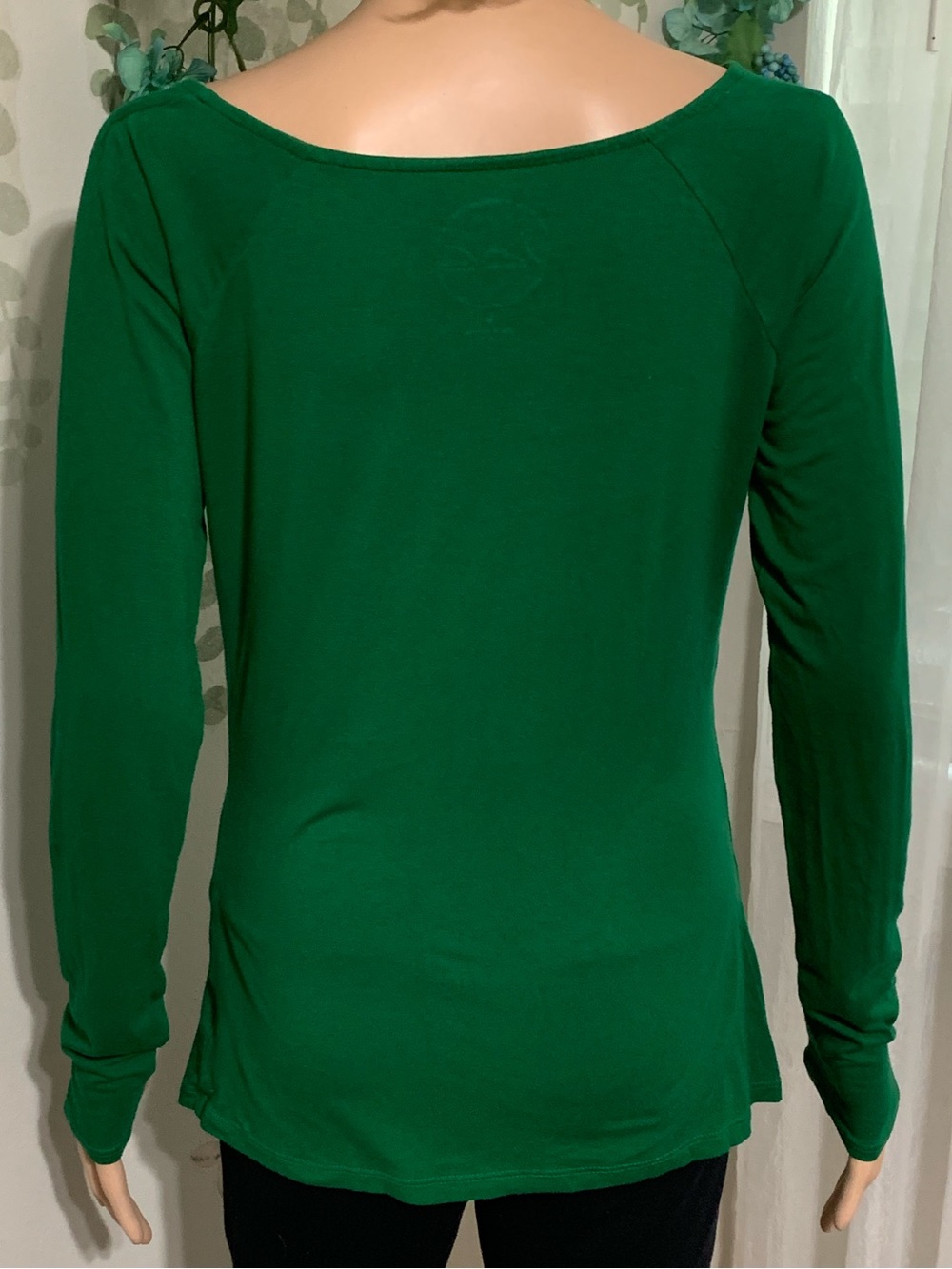 Sz M Women's Green Cowl Neck Long-Sleeve Top - INC International Concepts - Picture 3 of 4